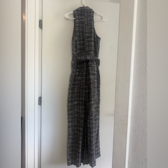 Anthropologie Maeve Plaid Halter Tweed Flare Jumpsuit Size 8 - Picture 3 of 5